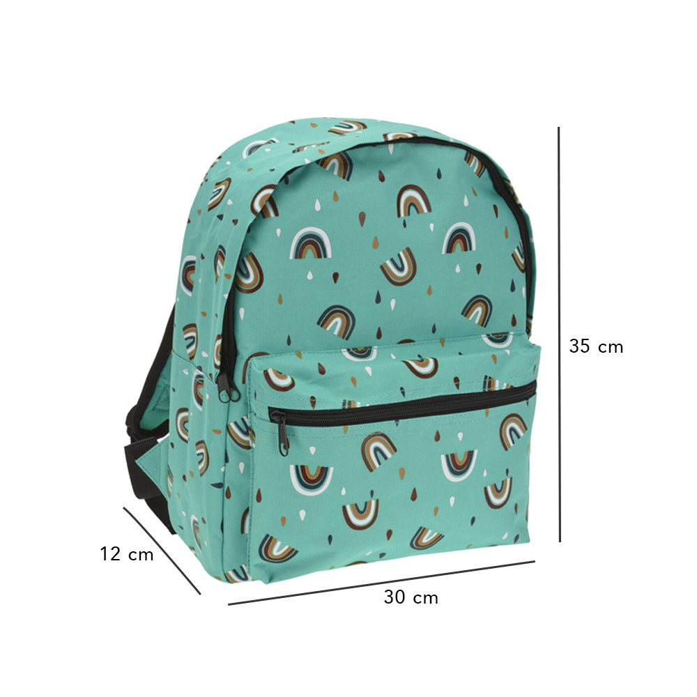 Kinderrucksack Summer Vibes Design – Grünes Regenbogen-Design