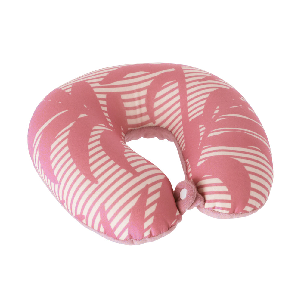 Neck Pillow with Leaf Print Design - Neoprene and Fleece Material