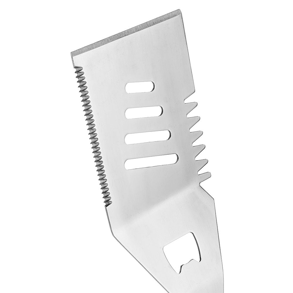 Braai Spatula with Dual Knives & Bottle Opener - Stainless Steel