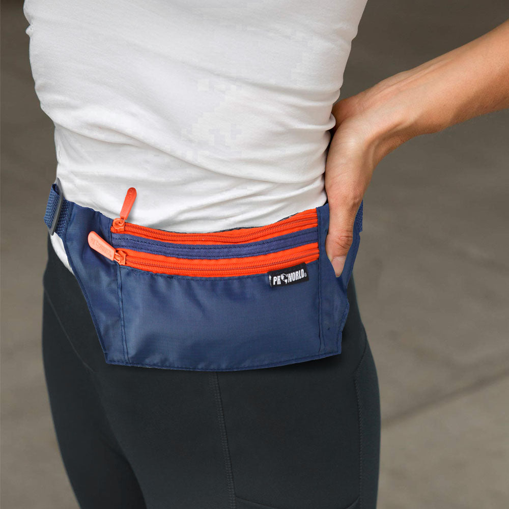 Travel Waist Belt - Moon-Bag with 2 Pockets & Adjustable Strap