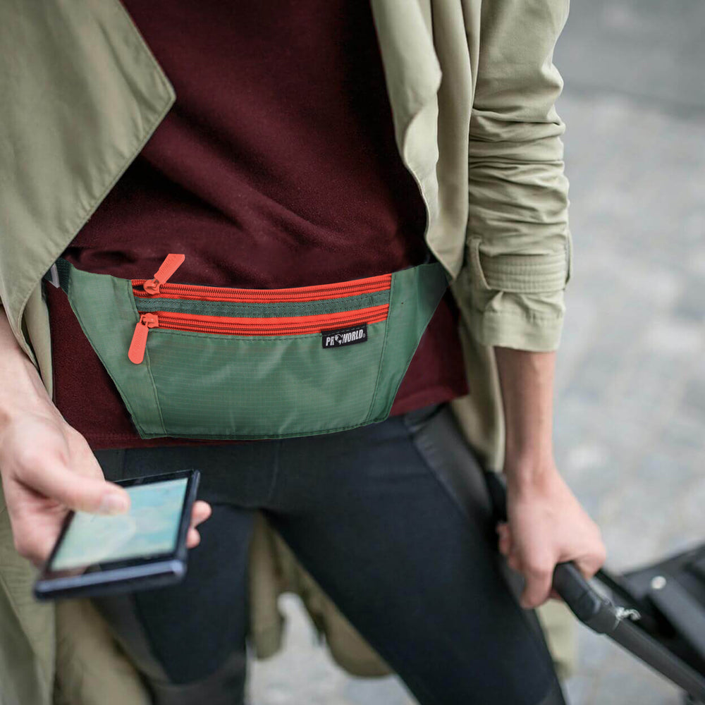 Travel Waist Belt - Moon-Bag with 2 Pockets & Adjustable Strap