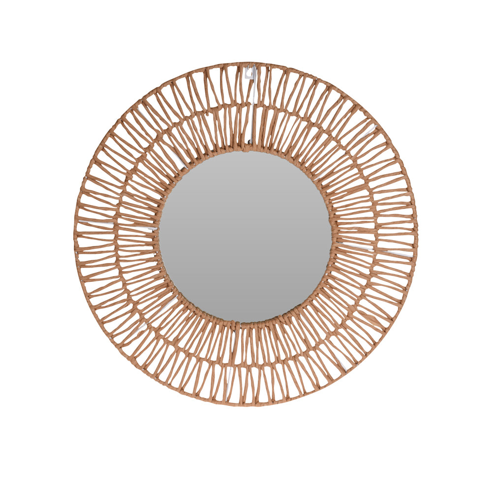 Natural Round Mirror with Paper Frame - 60cm