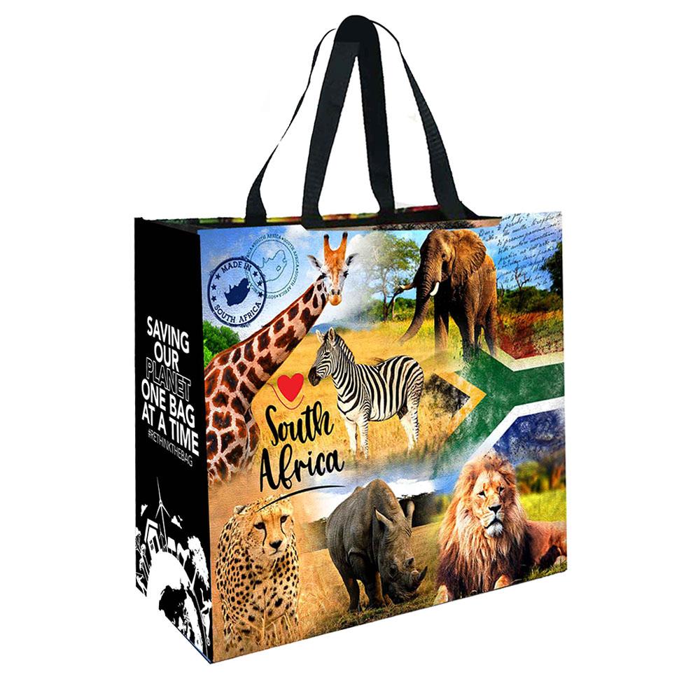 Bolsa de compras laminada reutilizable de Sudáfrica | 100G/M2, 28L