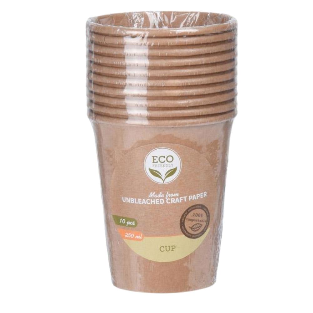 Kraft Paper Cups - 30 Pieces - 250ml - Eco-Friendly