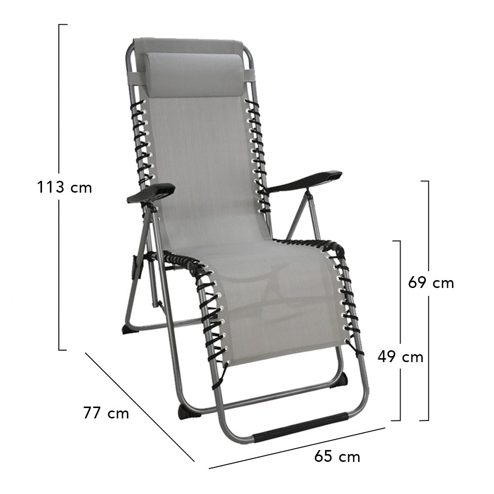 Chair Lounger - 6 Adjustable Positions - Foldable Design