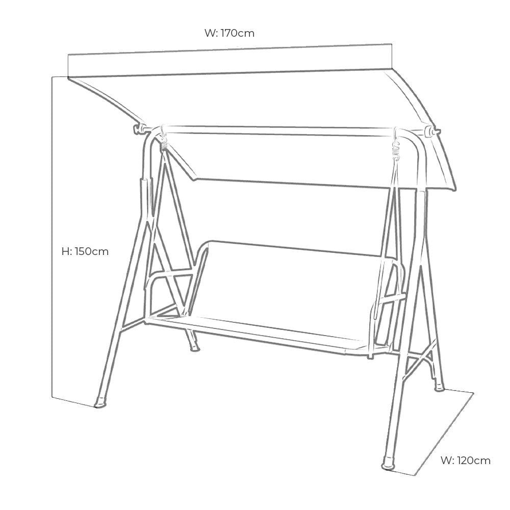 Swing Bench Lounger with Adjustable Rooftop - 2.5 Seater - Light Grey Design