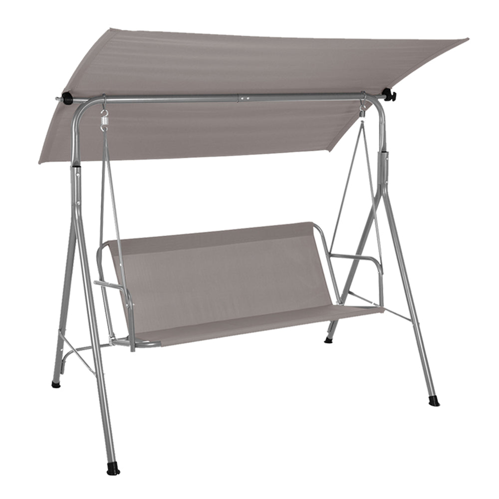 Swing Bench Lounger with Adjustable Rooftop - 2.5 Seater - Light Grey Design