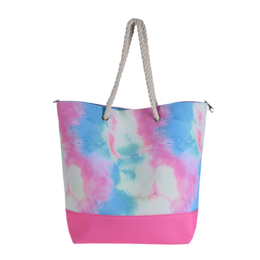 Bolsa de Playa con Asas de Cuerda y Sello Magnético - Diseño Tie Dye