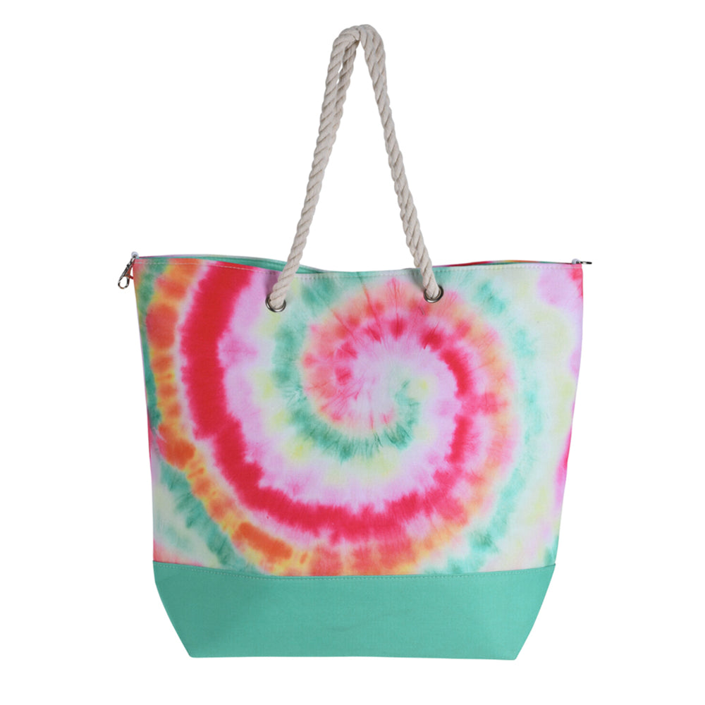 Bolsa de Playa con Asas de Cuerda y Sello Magnético - Diseño Tie Dye